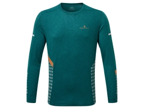 RONHILL Men's Tech AfterHours L/S Tee - DeepLagoon/CopperReflect