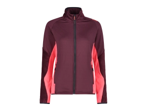 CMP Jacket Hybrid Stretch Performance W - Burgundy/RedFluo/Antracite