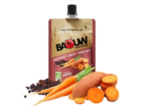 BAOUW Purées et Compotes Énergétiques Bio 90g - Patate Douce - Carotte - Poivre Timut