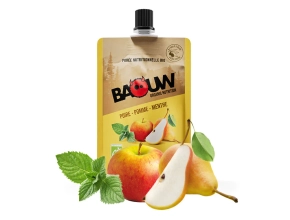 BAOUW Purées et Compotes Énergétiques Bio 90g - Poire - Pomme - Menthe