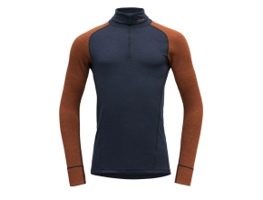 DEVOLD Duo Active Merino 205 Zip Neck man - Flame/Ink