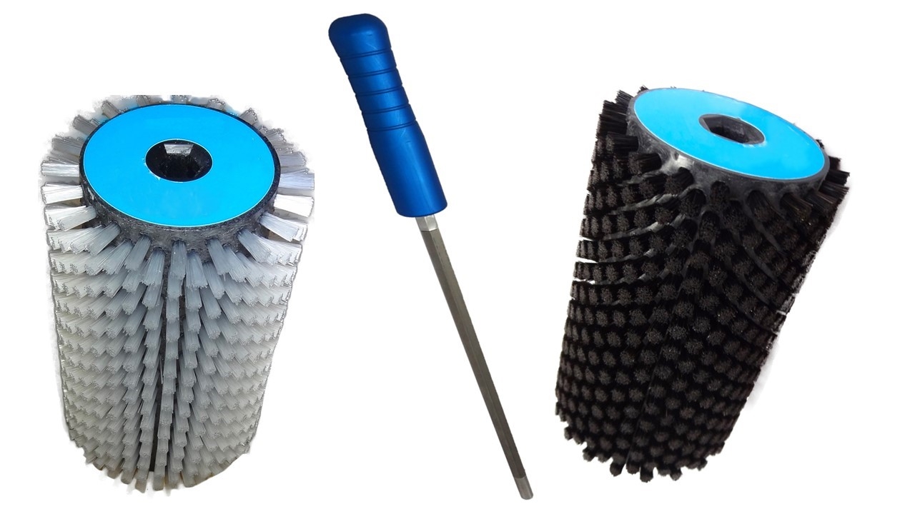 Brosse de nettoyage 2 en 1 avec long manche et 3 pôles de 136 cm - Brosse à  joints en forme de V - Brosse à poils rigides rotative à 120°