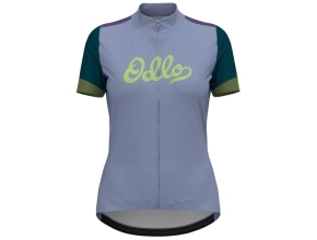 ODLO Essentiel Print full zip femme - Blue Heron