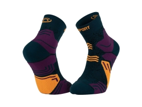 BV SPORT chaussettes TREK GR mid - Vert/Orange