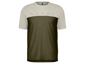 SCOTT t-shirt Defined Merinos - Dust White/Fir Green