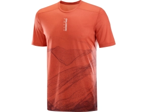 SALOMON T-Shirt S/LAB Ultra AOP M - Burnt Sienna